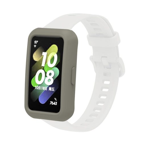 Soft Silicone Watch Case for Huawei Band 7/6, Anti-scratch Protection Watch Frame Cover - Dark Grey