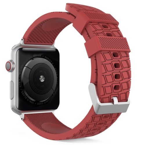 AHASTYLE WA03 For Apple Watch Series 10 46mm / Ultra 2 Ultra 49mm /  Series 9 8 7 45mm / 6 5 4 SE (2023) SE (2022) SE 44mm / 3 2 1 42mm Silicone Watch Strap - Red