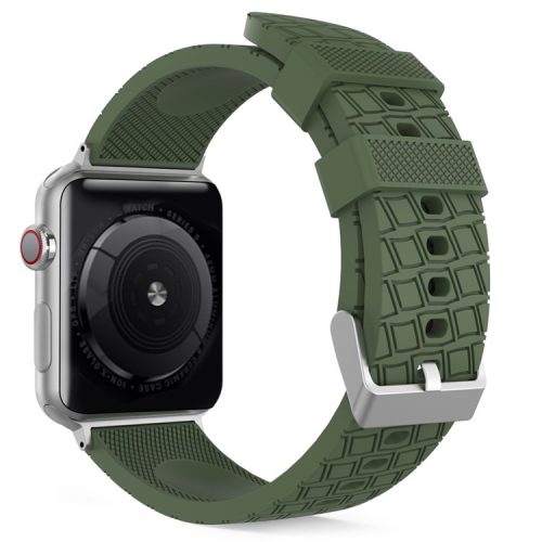 AHASTYLE WA03 For Apple Watch Series 10 46mm / Ultra 2 Ultra 49mm /  Series 9 8 7 45mm / 6 5 4 SE (2023) SE (2022) SE 44mm / 3 2 1 42mm Silicone Watch Strap - Army Green