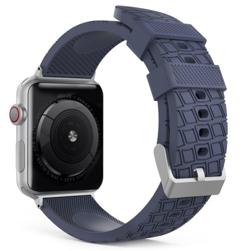 AHASTYLE WA03 Watch Strap for Apple Watch Series 10 42mm / 9 8 7 41mm / SE (2023) SE (2022) SE 6 5 4 40mm / 3 2 1 38mm Textured Silicone Band - Midnight Blue