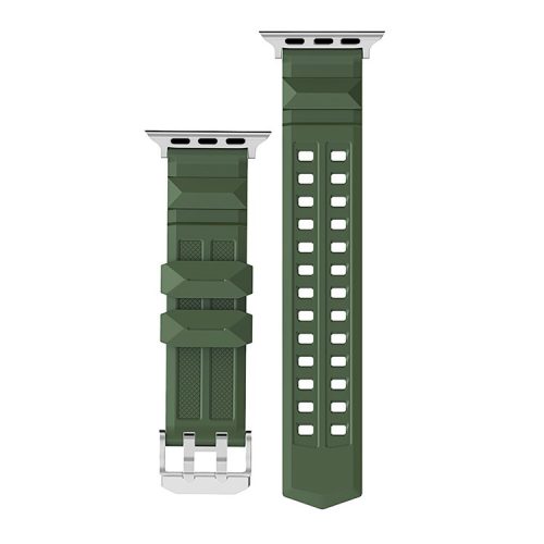 AHASTYLE WA12 Watch Strap for Apple Watch Series 10 46mm / Ultra 2 Ultra 49mm /  Series 9 8 7 45mm / 6 5 4 SE (2023) SE (2022) SE 44mm / 3 2 1 42mm Silicone Watchband - Green