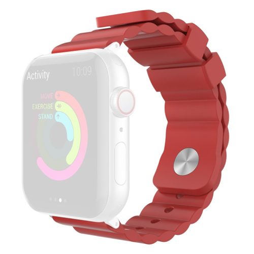 AHASTYLE WA02 Silicone Strap for Apple Watch Series 10 46mm / Ultra 2 Ultra 49mm /  Series 9 8 7 45mm / 6 5 4 SE (2023) SE (2022) SE 44mm / 3 2 1 42mm Waterproof Watch Band - Red