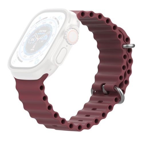 AHASTYLE WG102 for Apple Watch 10 46mm / Ultra 2 / Ultra 49mm / 9 8 7 45mm / SE (2023) SE (2022) SE 6 5 4 44mm / 3 2 1 42mm Watch Strap - Wine Red