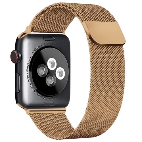 AHASTYLE WG42-1 For Apple Watch 10 46mm / Ultra 2 / Ultra 49mm / 9 8 7 45mm / SE (2023) SE (2022) SE 6 5 4 44mm / 3 2 1 42mm Milanese Wrist Band - Rose Gold