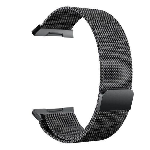 For Fitbit Ionic Solid Stainless Steel Milanese Mesh Wrist Watch Strap Replacement - Black