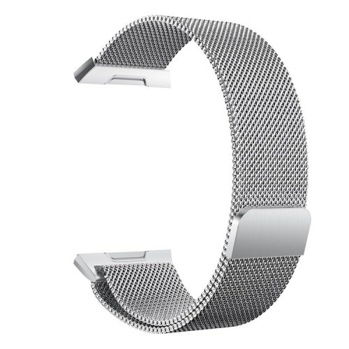 For Fitbit Ionic Solid Stainless Steel Milanese Mesh Wrist Watch Strap Replacement - Silver Color