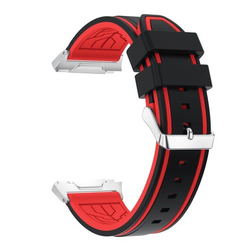 Bi-color Silicone Adjustable Soft Wrist Strap Replacement for Fitbit Ionic - Black / Red