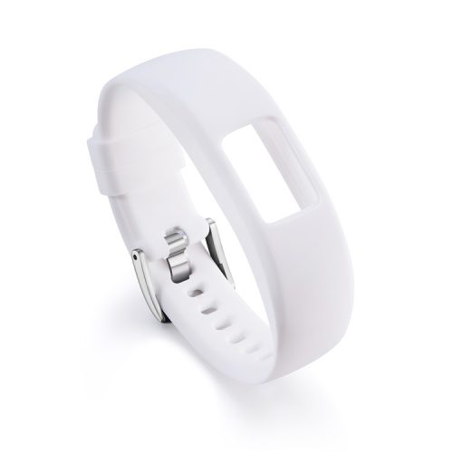 Soft Silicone Watch Band Adjustable Wrist Band Bracelet for Garmin VivoFit 4, Length: 23cm - White