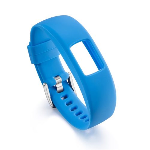 Soft Silicone Watch Band Adjustable Wrist Band Bracelet for Garmin VivoFit 4, Length: 23cm - Baby Blue