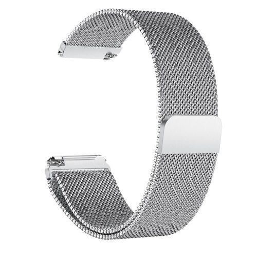 Luxury Milanese Stainless Steel Magnetic Watch Strap Part Replacement, Length: 225mm for Fitbit Versa - Silver