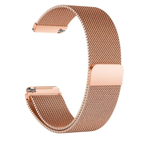 Luxury Milanese Stainless Steel Magnetic Watch Band Strap, Length: 225mm for Fitbit Versa - Rose Gold