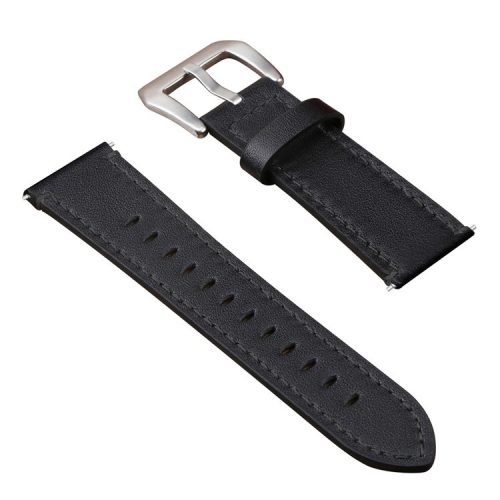 Vintage Matte Genuine Leather Watch Band for Fitbit Versa - Black