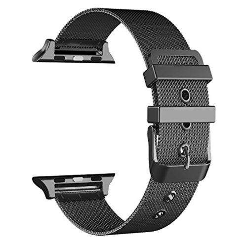 Classic Buckle Milanese Stainless Steel Watch Band for Apple Watch Series 10 46mm / Ultra 2 Ultra 49mm / 9 8 7 45mm / SE (2023) SE (2022) SE 6 5 4 44mm / 3 2 1 42mm - Black