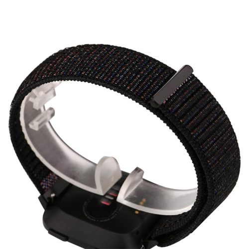 Magnetic Nylon Watch Strap Replacement for Fitbit Versa - Black