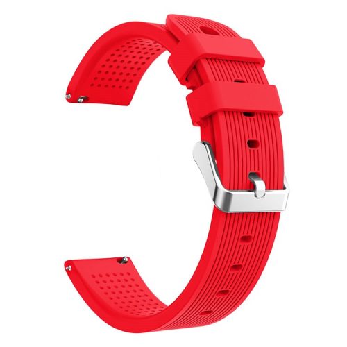 20mm Forehead Wrinkles Texture Soft Silicone Watch Band Replacement for Huami Amazfit Watch Youth Edition - Red