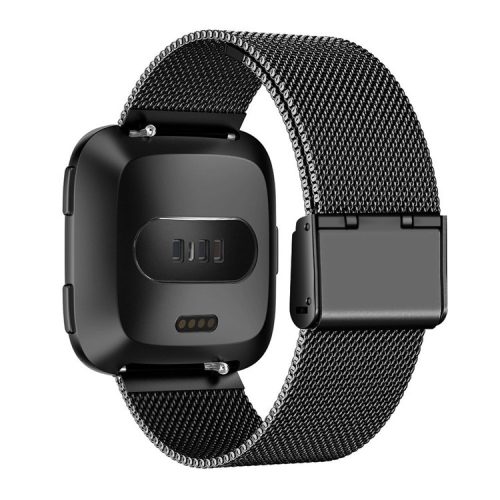 Luxury Milanese Band for Fitbit Versa/Versa 2/Versa Lite, Stainless Steel Watch Strap Replacement - Black