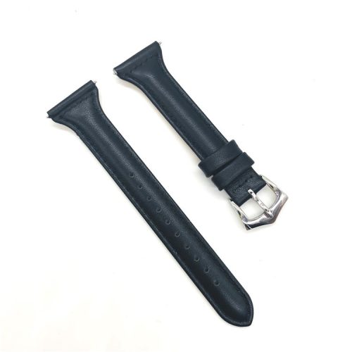 Full Grain Cowhide Leather Wrist Watch Strap for Fitbit Versa - Black