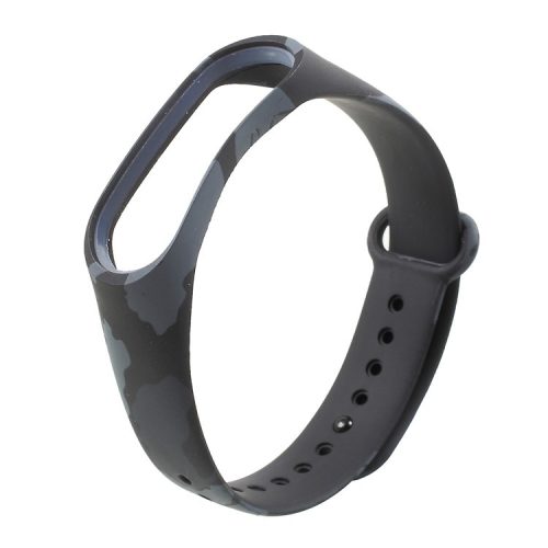 Camouflage Soft Silicone Watch Strap for Xiaomi Mi Band 3 - Grey