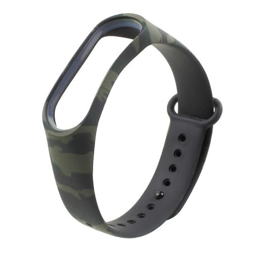 Camouflage Soft Silicone Watch Band Replacement for Xiaomi Mi Band 3 - Army Green