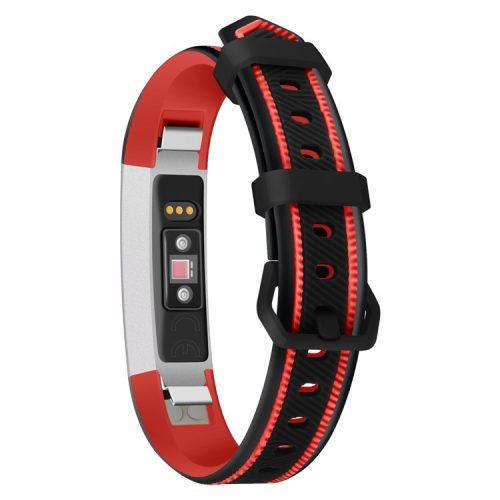 Soft Silicone Dual Color Watch Wrist Band for Fitbit Alta HR - Red/Black