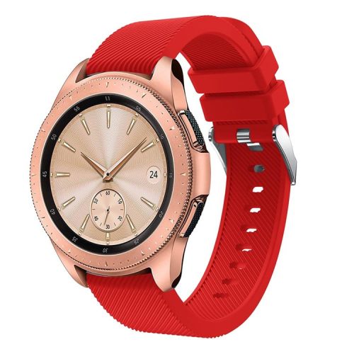 Twill Texture Silicone Watchband Replacement Strap for Samsung Galaxy Watch 42mm - Red