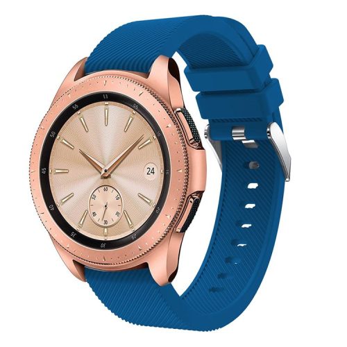 Twill Texture Silicone Watch Wrist Band for Samsung Galaxy Watch 42mm - Dark Blue