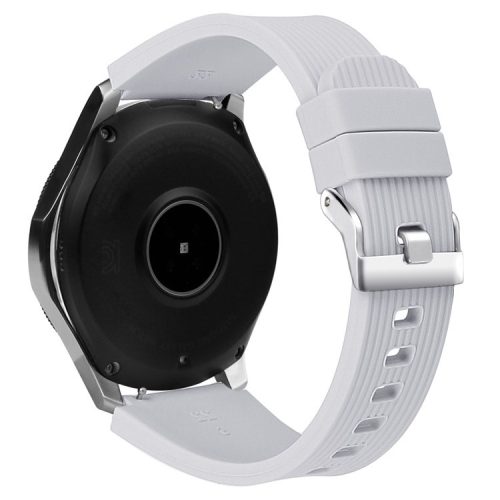 22mm Vertical Stripe Texture Silicone Watchband Strap for Samsung Galaxy Watch 46mm - Light Grey