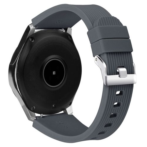 22mm Vertical Stripe Texture Silicone Watchband Wrist Strap for Samsung Galaxy Watch 46mm - Dark Grey