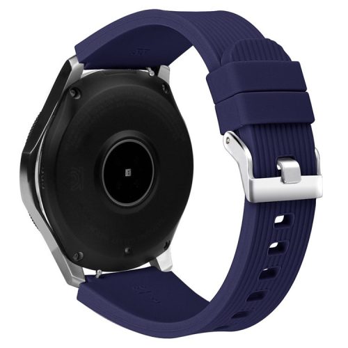 22mm Vertical Stripe Texture Silicone Watch Strap Band for Samsung Galaxy Watch 46mm - Dark Blue