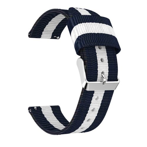 Adjustable Nylon Replacement Watchband Strap for Samsung Galaxy Watch 46mm, Width: 22mm - Blue / White