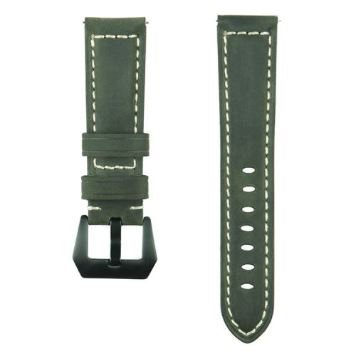 22mm Universal Cowhide Leather Watch Bracelet for Samsung Gear S3 Classic/Frontier etc - Matte / Army Green