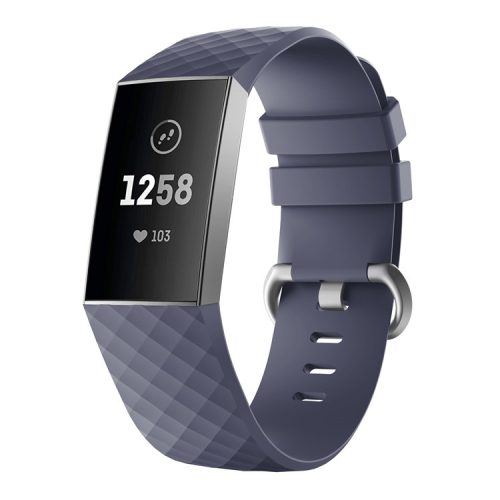 Silicone Strap for Fitbit Charge 3 Sports Bracelet Replacement Smartwatch Band - Size: L / Purple