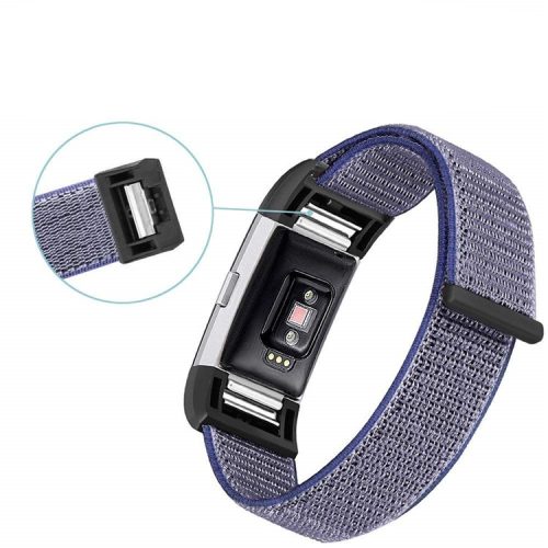 Nylon Loop Closure Watch Wrist Band for Fitbit Charge 4 / 3 - Blue