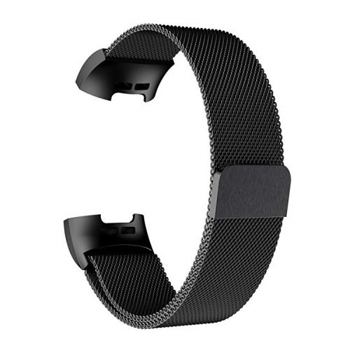 Stainless Steel Milanese Wrist Watch Band Replacement for Fitbit Charge 4 / 3 - Black