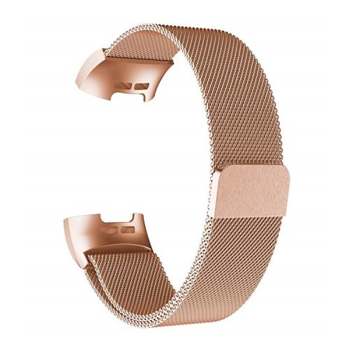 Stainless Steel Milanese Wrist Watch Band for Fitbit Charge 4 / 3 - Rose Gold