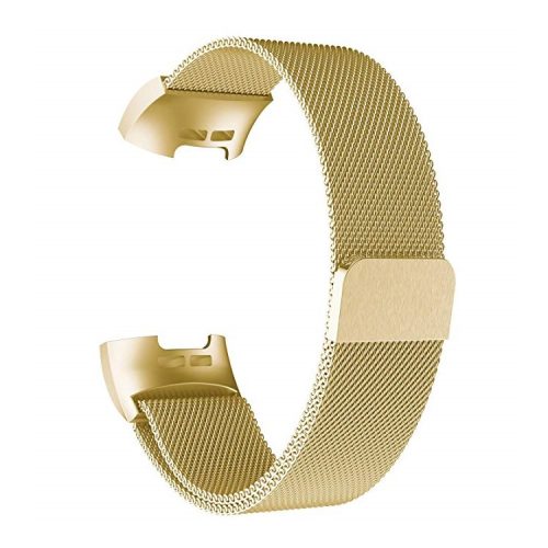 Stainless Steel Milanese Wristwatch Strap Replacement for Fitbit Charge 4 / 3 - Gold