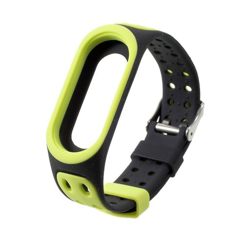 Two-tone Silicone Watch Band for Xiaomi Mi Smart Band 4 / Mi Band 3 - Green / Black