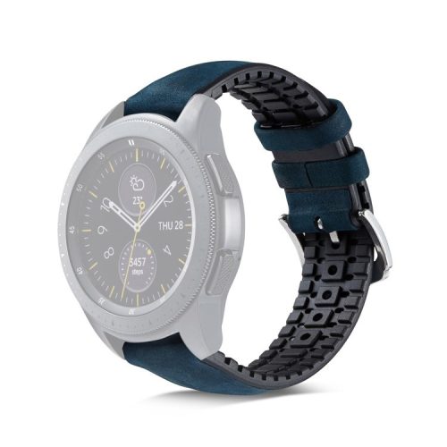 22mm Genuine Leather + Silicone Watch Strap for Huawei Watch GT - Blue