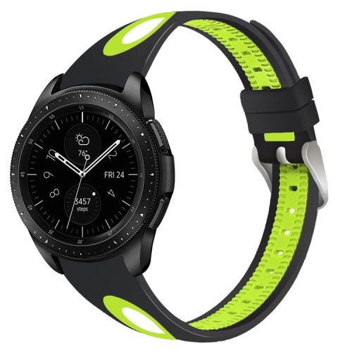 Soft Silicone Watch Band for Samsung Galaxy Watch 46mm - Black / Green