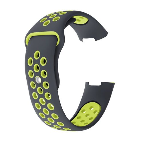 Hollow Two-tone Soft Silicone Watch Strap for Fitbit Charge 4 / 3 - Size: L / Green