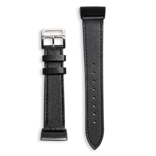 Genuine Leather Watch Wrist Band Strap for Fitbit Charge 4 / 3 - Black