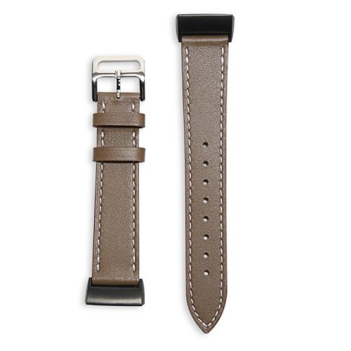 Genuine Leather Watch Wrist Band Strap for Fitbit Charge 4 / 3 - Coffee