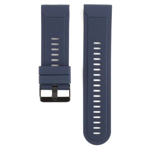 22mm Soft Textured Silicone Watch Band Wrist Bracelet for Garmin Fenix 5 / 5 Plus with Black Buckle - Dark Blue