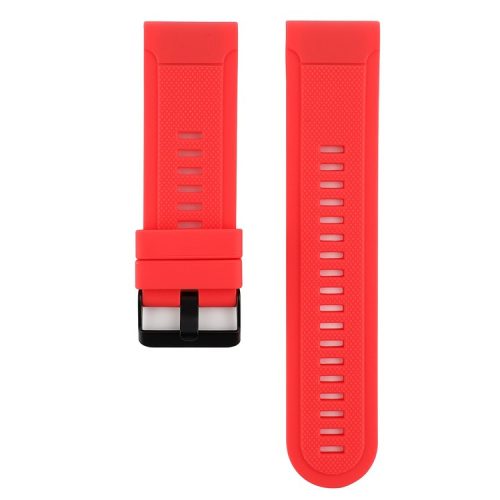 Soft Textured Silicone Watch Band Strap for Garmin Fenix 3 / 3 HR / 5X with Black Buckle - Red