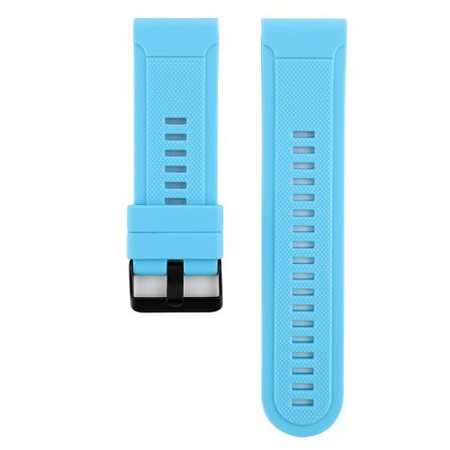 Soft Textured Silicone Watch Band Strap for Garmin Fenix 3 / 3 HR / 5X with Black Buckle - Baby Blue