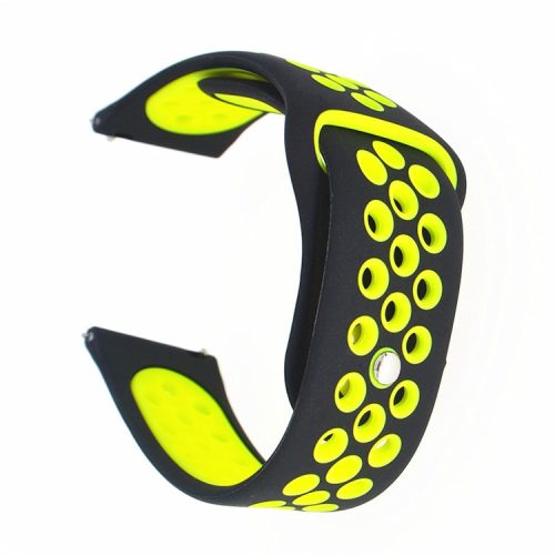 20mm Two-tone Silicone Hollow Watch Band for Samsung Galaxy Watch Active - Black / Yellow