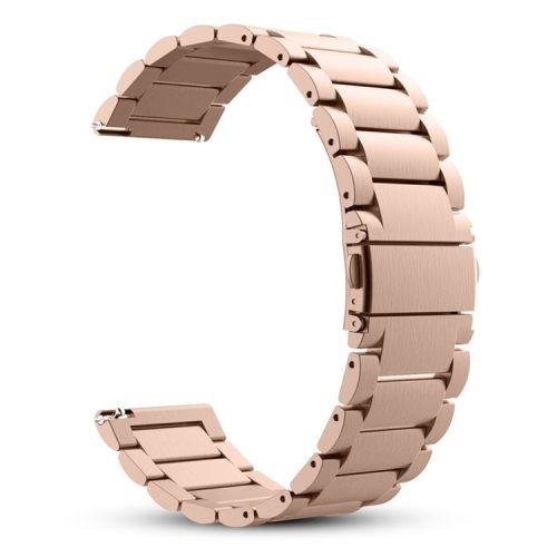 22mm Three Beads Stainless Steel Watch Strap with Folding Clasp for Huawei Watch GT / Honor Watch Magic - Rose Gold