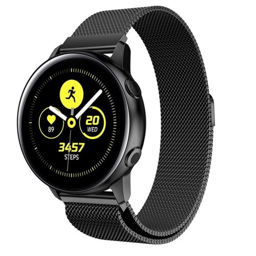 20mm Milanese Mesh Stainless Steel Magnetic Watch Strap for Samsung Galaxy Watch Active SM-R500 - Black