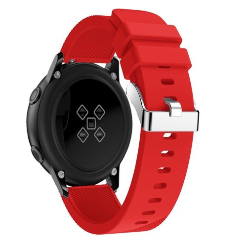 20mm Twill Texture Silicone Watch Strap for Samsung Galaxy Watch Active SM-R500 - Red