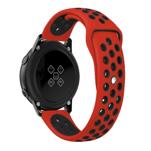 Bi-color Soft Silicone Watch Strap Replacement for Samsung Galaxy Watch Active - Red / Black